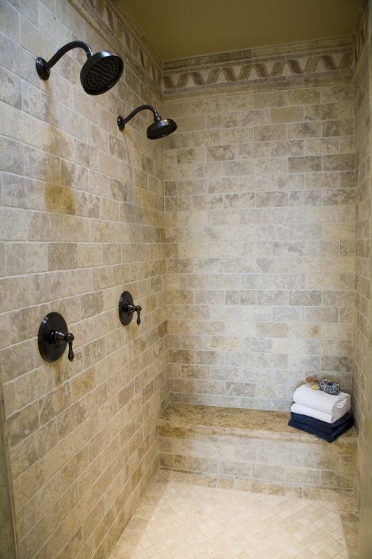 Stylish Shower with Built-in Seating